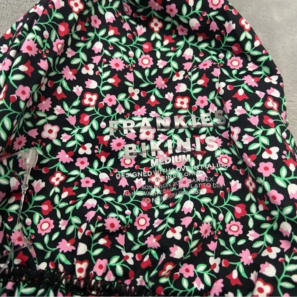 New! Frankie’s Bikinis Kealy triangle bikini top summer nights floral 4651